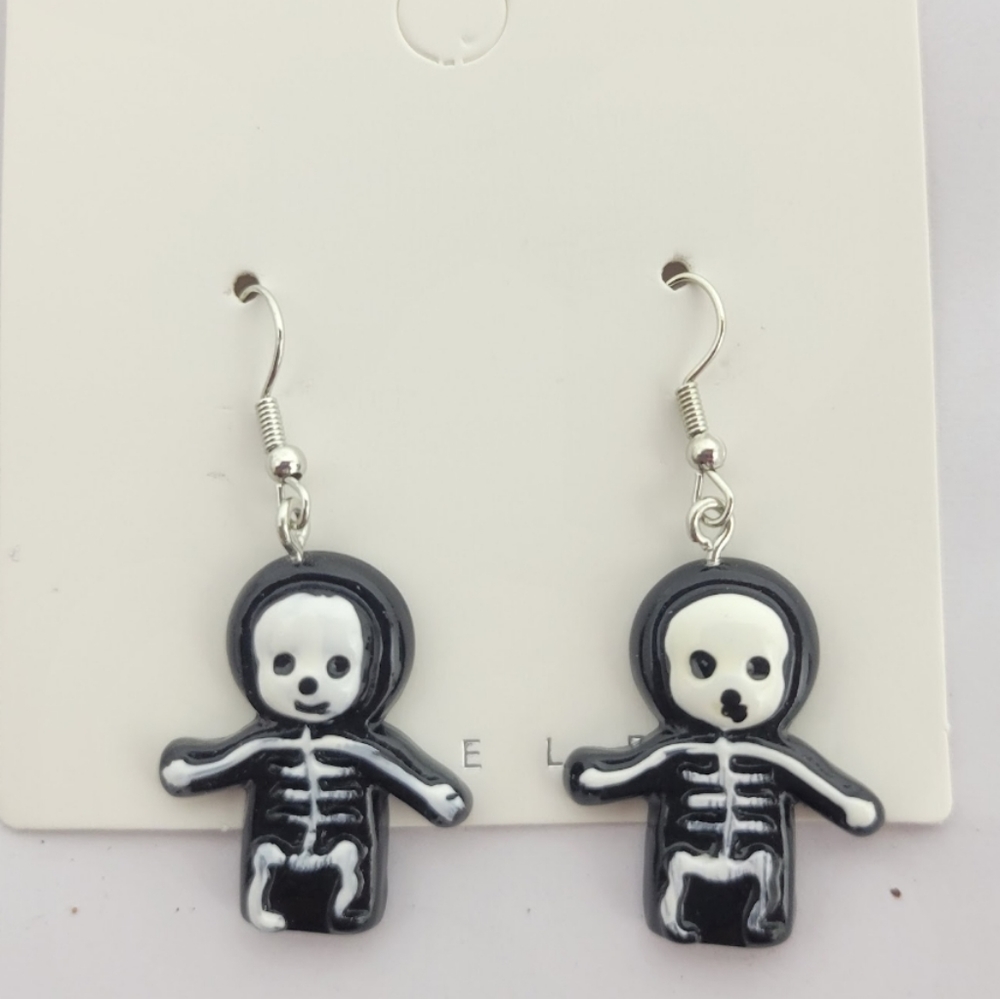 Skeleton Earrings Spooky Halloween Jewelry Holiday